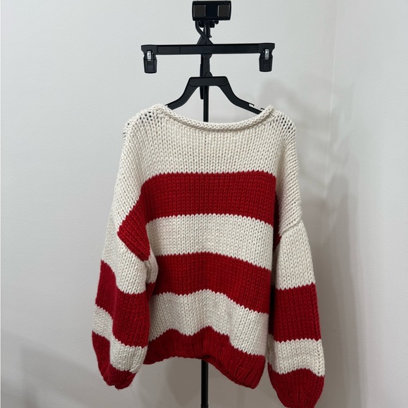 Altar'd State Bold Red and White Sweater - Picture 9 of 9